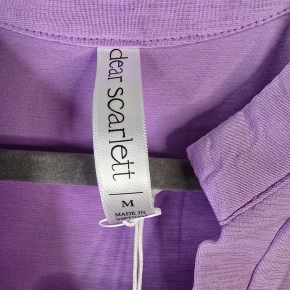 NWT Dear Scarlett Womens Size Medium Lilac Tunic Blouse Top With 3/4 Sleeves - Picture 3 of 7